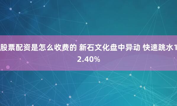 股票配资是怎么收费的 新石文化盘中异动 快速跳水12.40%