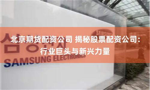 北京期货配资公司 揭秘股票配资公司:行业巨头与新兴力量